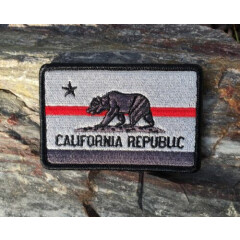 Thin Red Line California State Flag Patch, Firefighters