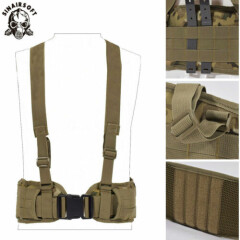 Tactical Military Hunting Molle Waist Padded Belts w/ Suspender Adjust US Stock