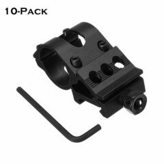 10-Pack Offset Tactical 1 Inch Flashlight Optics Mount for Weaver Picatinny Rail
