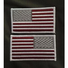 Subdued Gray & Burgundy American Flag Patch