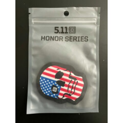 NEW 5.11 Tactical Painted American Flag Skull Hook Back Morale Patch 81729C