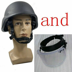 UHMW-PE Ballistic IIIA Bullet Proof BK M88 Full Helmet w/ Face Guard Shield Mask