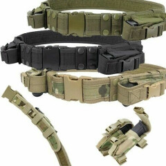 2.5" Tactical Belt Waist Band Strap Girdle Waistband with 2 Small Magazine Pouch