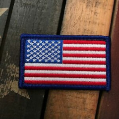Small American Flag Blue Border Patch
