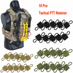10Pcs Tactical PTT Retainer Molle Ribbon Buckle Binding Webbing Cable Fastener