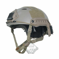 FMA Tactical Airsoft Paintball Fast Helmet PJ Helmet Adjustable Tan M/L/XL