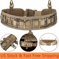 Tactical Waist Belt Military MOLLE Soft Padded Patrol Combat Battle Web Belt US