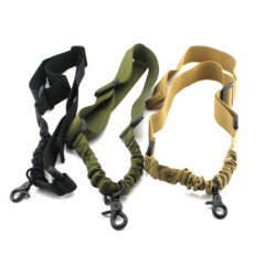 Tactical 1 Single Point Adjustable Bungee Airsoft Rifle Gun Sling Strap System