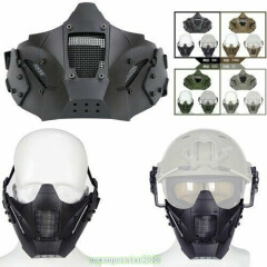 Tactical Half Face Guard Mask Protector For Helmet ( Two Ways To Wear Band/Rail)