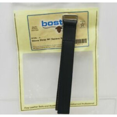 1-NIP Boston Leather 9126-1 Black Glove Strap Holder Square NICKEL RING