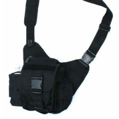 Tactical SWAT Style BLACK Satchel MESSENGER BAG Haversack Case Military Shoulder