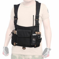 US Tactical Radio Chest Bag Rig Pack Holster for Hunting Survival Radios Pocket