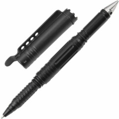 UZI Tactical Pen With Crown Bezel, Glass breaker, Pocket clip, # UZITP20BK