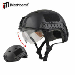 Military Tactical Gear Airsoft Paintball SWAT Protective FAST Helmet w/ Goggle