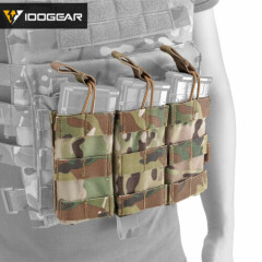 IDOGEAR Tactical 5.56 .223 Mag Pouch MOLLE Modular Triple Open Top Hunting Gear