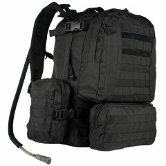 NEW Advanced Hydro Assault Pack MOLLE Hiking Hunting Backpack w Bladder BLACK