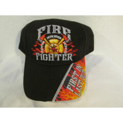 Fire Fighter Flamed Logo Ball Cap Hat Adjustable First in Last out CSI