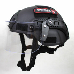 MICH2000 Tactical Action Version Helmet w/Visor Patrol CS Anti Riot Protect Mask