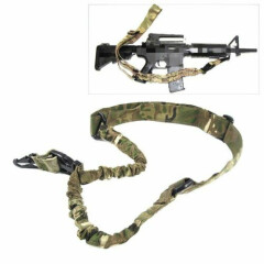Single Point Tactical Rifle Sling Adjustable Gun Shoulder Bungee Strap Outdoor