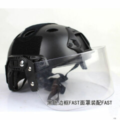 Tactical Transparent Windproof Lens Mask For Mich/ FAST Helmet Paintball Airsoft