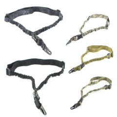 Tactical 1000D Nylon One Point Bungee Rifle Gun Sling Belt Strap with Metal Hook