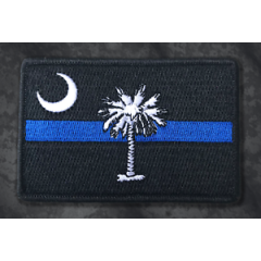 Subdued Thin Blue Line SOUTH CAROLINA State Flag Patch, Law Enforcement