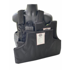 Green2 Tactical Black Vest With Level 3a Soft Armor Inserts