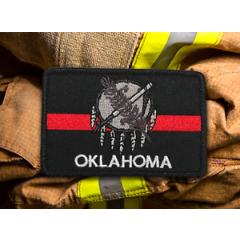 Subdued Thin Red Line Oklahoma State Flag Patch