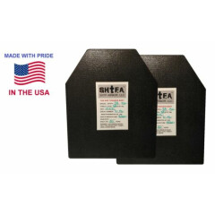 PAIR Level 3a 10X12 HARD Body Armor plates FLAT Shooter's Cut Stops .44mag