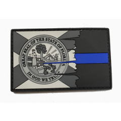 Tattered Subdued FLORIDA State Flag Thin Blue Line PVC Patch