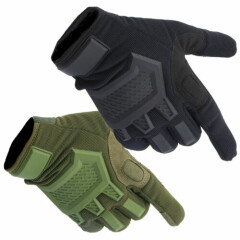 Men's Tactical Touch Screen Motorcycle Hard Knuckle Cycling Full Finger Gloves