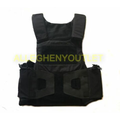Tactical Law Enforcement Style Plate Carrier Vest Black Sizes Sm-Med-Large EXC