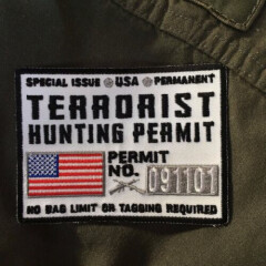 White Terrorist Hunting Permit Patch