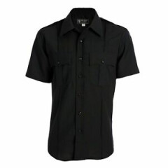 Tactical Uniform Shirt Black 100% Polyester Short Sleeve Shirt Men's 4XL NEW