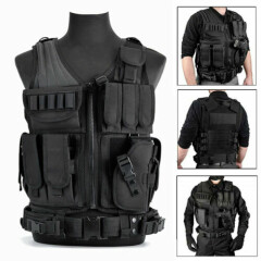 Tactical Vest Multi Pockets Molle Police Airsoft Hunting Combat Assault Gear USA