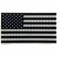 Reflective Printed White/Black USA Flag - 2x3.5 Patch