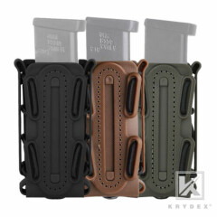 KRYDEX Soft Shell 9mm .45 Pistol Mag Pouch Magazine Pouch Carrier w/ Molle Clip