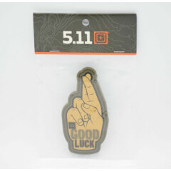 5.11 TACTICAL GOOD LUCK/CROSSED FINGERS PROMO PATCH LOGO PATCH HOOK/LOOP BACK