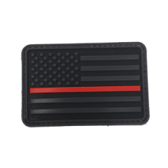 American Flag With Thin Red Line PVC Morale Patch