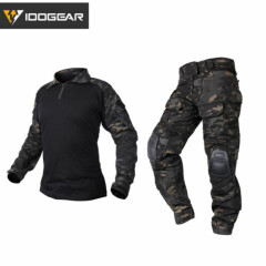 IDOGEAR Tactical G3 Uniform BDU Airsoft Combat Hunting Clothing MultiCam Black
