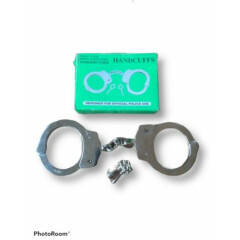 New Standard Double Locking Chain Handcuffs - Nickel Plated
