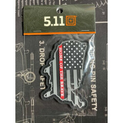 NEW 5.11 Tactical Red Home Of The Brave Hook Back Morale Patch 81779