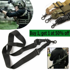 Tactical 1 Point Gun Sling Buckle Shoulder Strap Rifle Hunting Adjustable Belts