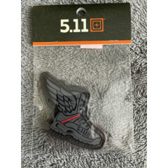 NEW 5.11 Tactical Red Stripe Winged Boots Hook Back Morale Patch 81820