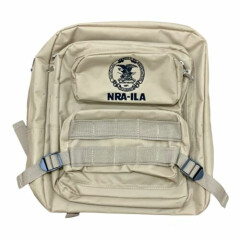 NRA - ILA Backpack Khaki 17 x 13.5 inch Range Bag/Backpack 5 Compartments NEW