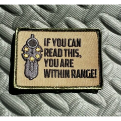 You Are Within Range Morale Patch w/ Hook Back - Looking Down Gun Barrel