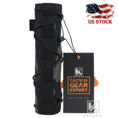 KRYDEX 18cm Suppressor Cover Tactical Protect Sleeve Wrap Airsoft Multicam Black
