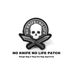 No Knife No Life 3D SKULL PVC Tactical Military Morale Badges - New