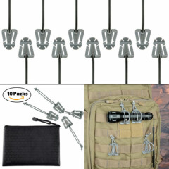 Pack of 10 Grey Plastic Molle Web Dominator in Zippered Bag for Outdoor Backpack