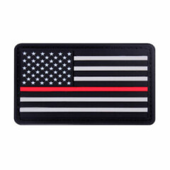 Rothco Rubber Thin Red Line Flag Patch Firefighter Support 2776